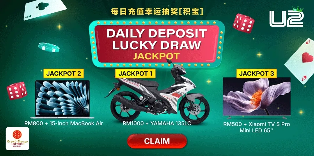 Daily deposit lucky draw jackpot.